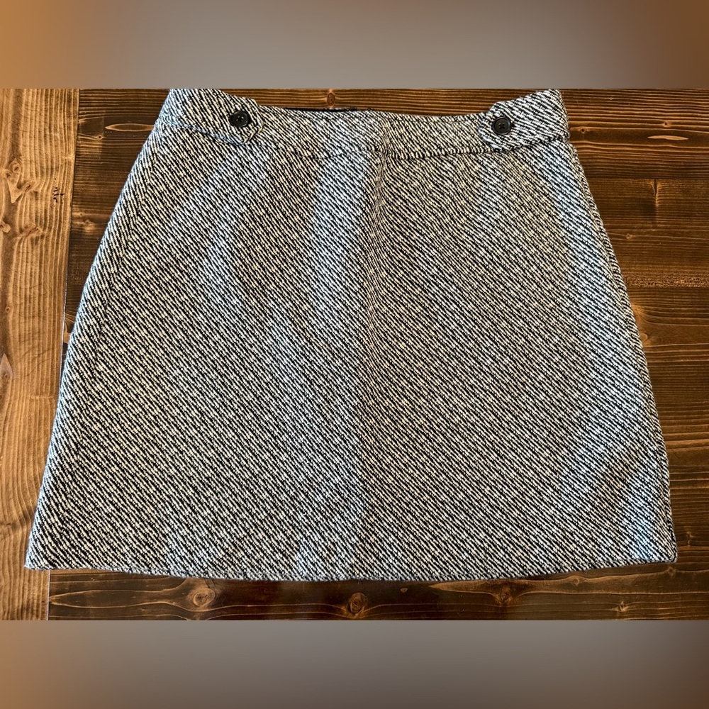 Dress Barn Black and White A-Line Tweed Skirt